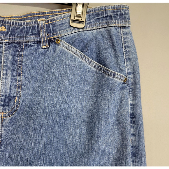 Erika Jeans Womens 14 Blue Denim Straight Leg Stretch High Rise Classic Pants - Picture 4 of 14